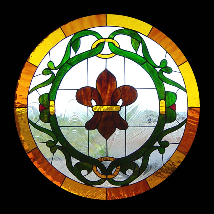 Vidriera decorativa: Ojo de buey clásico